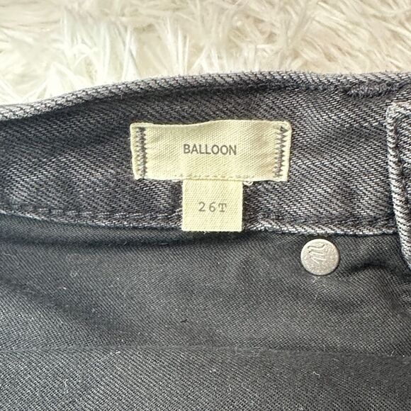 Madewell Black Balloon Jeans In Tall 26 with Button Fly - Picture 3 of 15